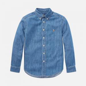 (323713843001) 키즈 코튼 샴브레이 셔츠 DARK BLUE